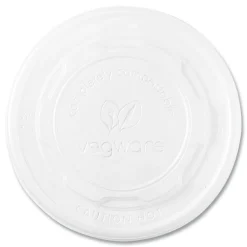 Sale 115-Series Compostable Plastic Flat Hot Lids - White (500/Carton) Tabletop And Serveware