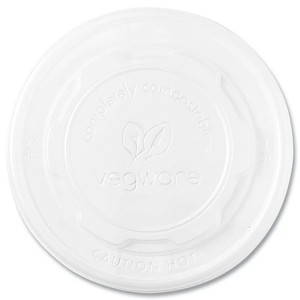 Sale 115-Series Compostable Plastic Flat Hot Lids - White (500/Carton) Tabletop And Serveware