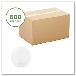 Sale 115-Series Compostable Plastic Flat Hot Lids - White (500/Carton) Tabletop And Serveware