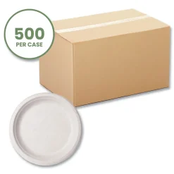 Sale VW-P013NFA 9 in. Diameter Nourish Molded Compostable Fiber Plate Tableware - White (500/Carton) Tabletop And Serveware