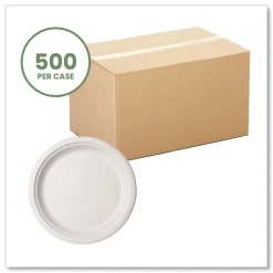 Discount VW-P005NFA 10 in. Diameter Nourish Molded Compostable Fiber Plate Tableware - White (500/Carton) Tabletop And Serveware