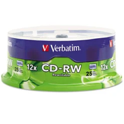 Clearance 95155 700 MB/80 min 12x CD-RW Rewritable Disc - Silver (25/Pack) Office Electronics & Batteries