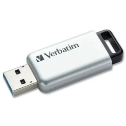 Clearance 128 GB Store 'n' Go Secure Pro USB Flash Drive with AES 256 Encryption - Silver Office Electronics & Batteries