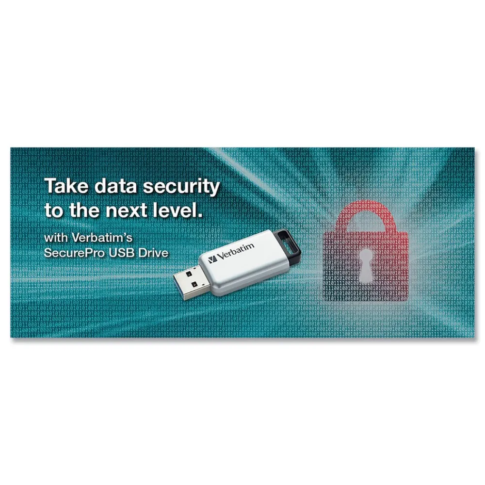 Clearance 128 GB Store 'n' Go Secure Pro USB Flash Drive with AES 256 Encryption - Silver Office Electronics & Batteries
