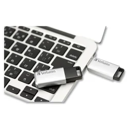 Clearance 128 GB Store 'n' Go Secure Pro USB Flash Drive with AES 256 Encryption - Silver Office Electronics & Batteries