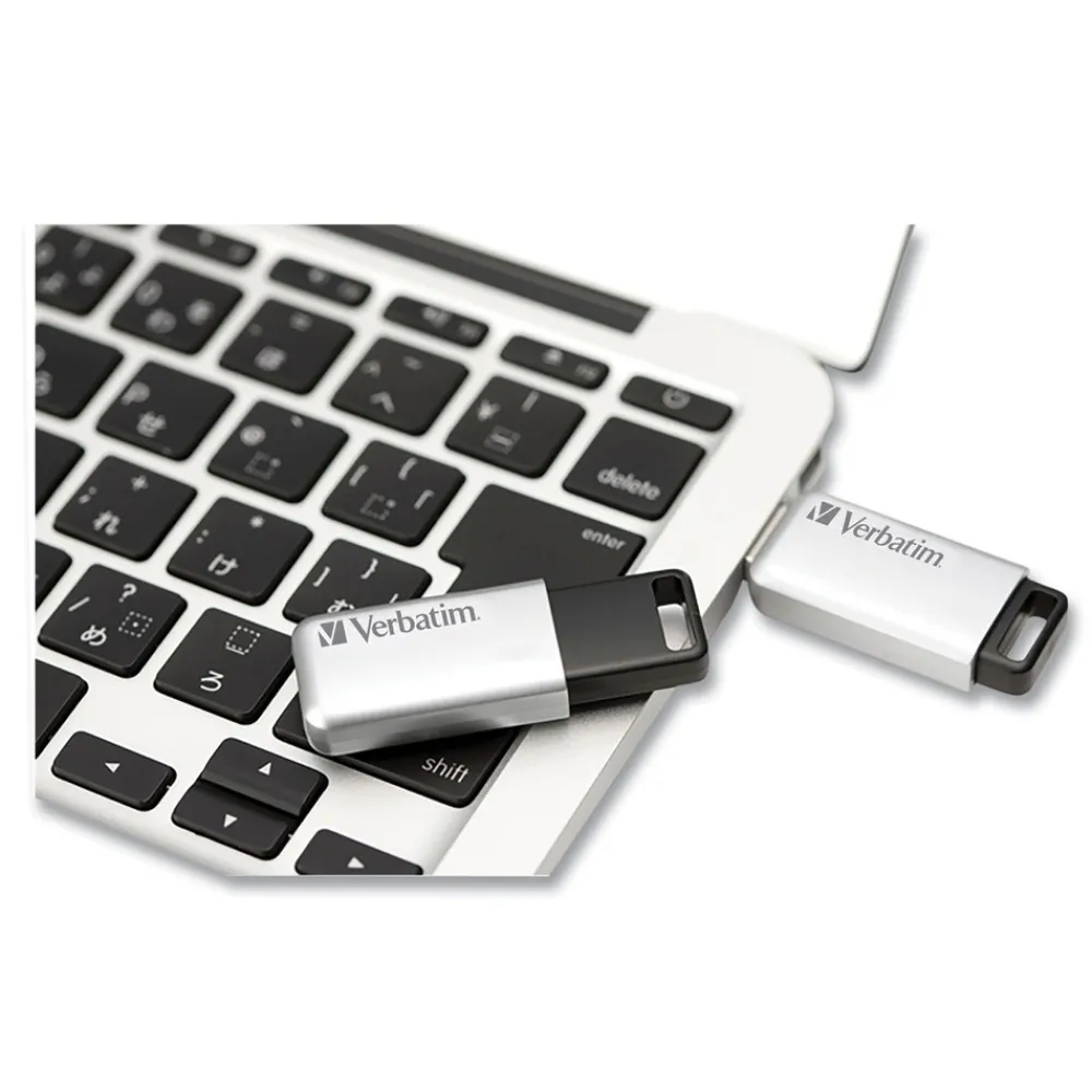 Clearance 128 GB Store 'n' Go Secure Pro USB Flash Drive with AES 256 Encryption - Silver Office Electronics & Batteries