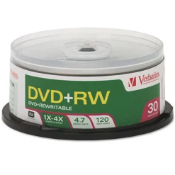 Sale 4.7 GB 4x DVD RW Rewritable Disc - Silver (30/Pack) Office Electronics & Batteries