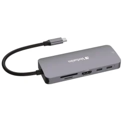 9 Port USB-C Pro Multiport Hub - Gray Office Electronics & Batteries