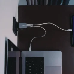 35 Watts 2-Port GaN Wall Charger - Black/Gray Office Electronics & Batteries