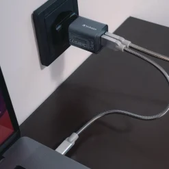 35 Watts 2-Port GaN Wall Charger - Black/Gray Office Electronics & Batteries