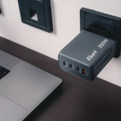 Online 200 Watts 4-Port GaN Wall Charger - Black/Gray Office Electronics & Batteries