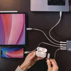 New 100 Watts 4-Port GaN Wall Charger - Black/Gray Office Electronics & Batteries