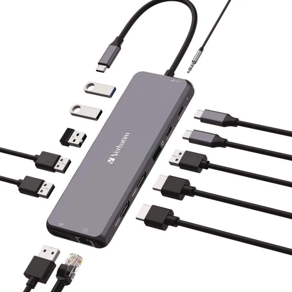 Online USB-C Pro Multiport Hub CMH 13 Port - Gray Office Electronics & Batteries