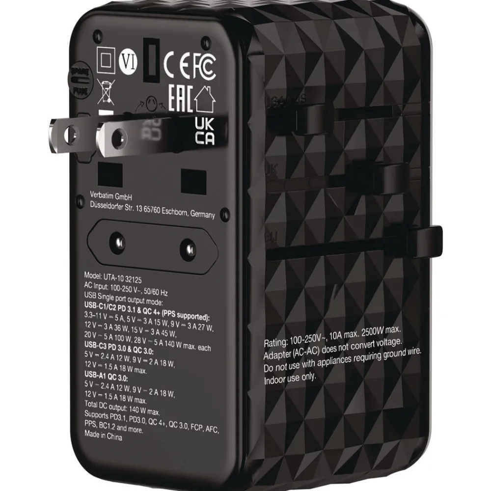 Hot UTA-10 GaN III 3-USB-A/3-USB-C Universal Travel Adapter Office Electronics & Batteries