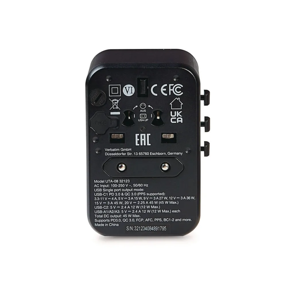 New UTA-08 3-USB-A/3-USB-C Universal Travel Adapter Office Electronics & Batteries