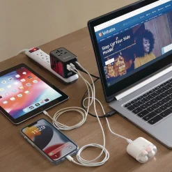 New UTA-08 3-USB-A/3-USB-C Universal Travel Adapter Office Electronics & Batteries