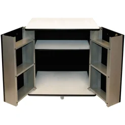 29.5 in. x 21 in. x 33 in. 9 Shelves Engineered Wood Refreshment Stand - White/Black Utility Carts