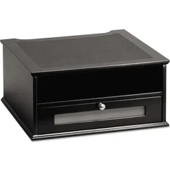 13 in. x 13 in. x 6.5 in. Midnight Black Collection Monitor Riser Supports 50 lbs. - Black Desk Accessories & Office Organizers