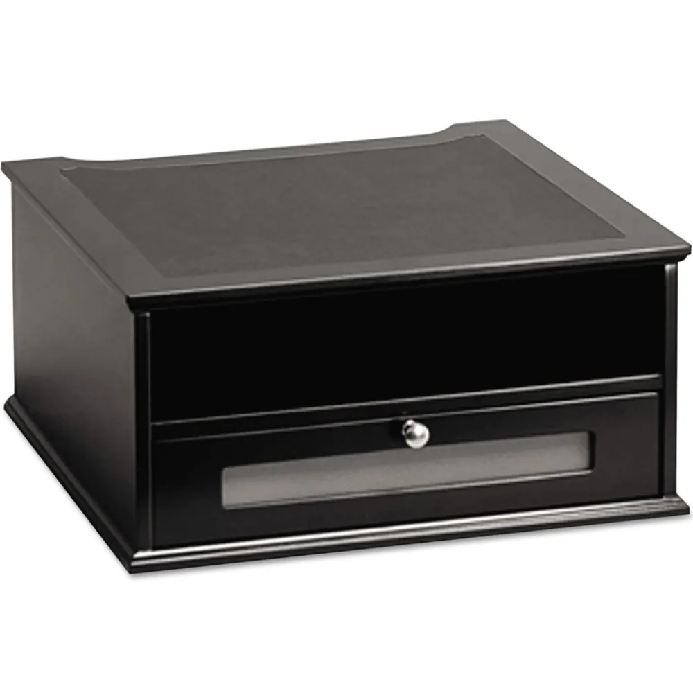 13 in. x 13 in. x 6.5 in. Midnight Black Collection Monitor Riser Supports 50 lbs. - Black Desk Accessories & Office Organizers