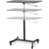 Hot 30.75 in. x 22 in. x 29 in. to 44 in. High Rise Collection Mobile Adjustable Standing Desk - Black Cleaning & Janitorial Supplies