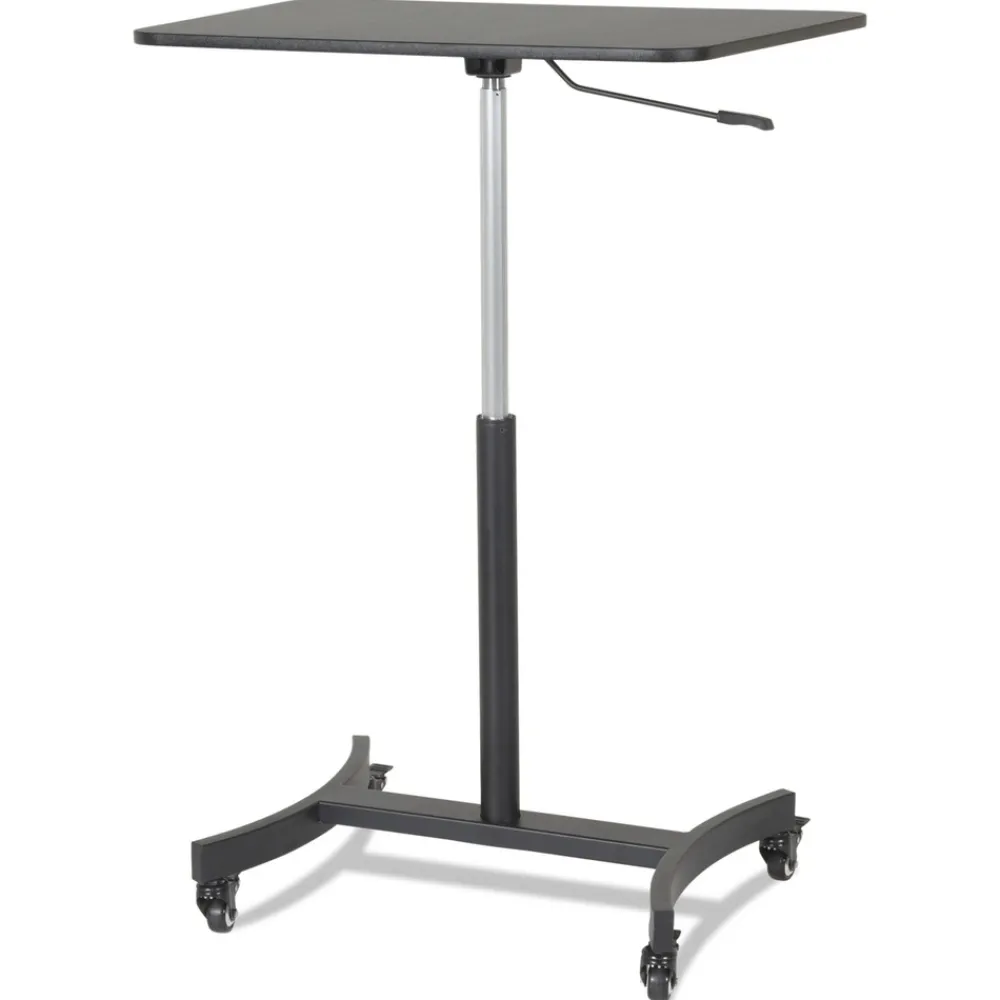 Hot 30.75 in. x 22 in. x 29 in. to 44 in. High Rise Collection Mobile Adjustable Standing Desk - Black Cleaning & Janitorial Supplies