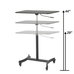 Hot 30.75 in. x 22 in. x 29 in. to 44 in. High Rise Collection Mobile Adjustable Standing Desk - Black Cleaning & Janitorial Supplies
