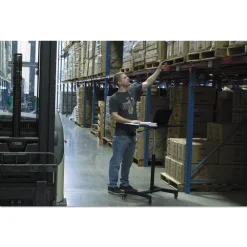 Hot 30.75 in. x 22 in. x 29 in. to 44 in. High Rise Collection Mobile Adjustable Standing Desk - Black Cleaning & Janitorial Supplies