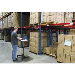 Hot 30.75 in. x 22 in. x 29 in. to 44 in. High Rise Collection Mobile Adjustable Standing Desk - Black Cleaning & Janitorial Supplies