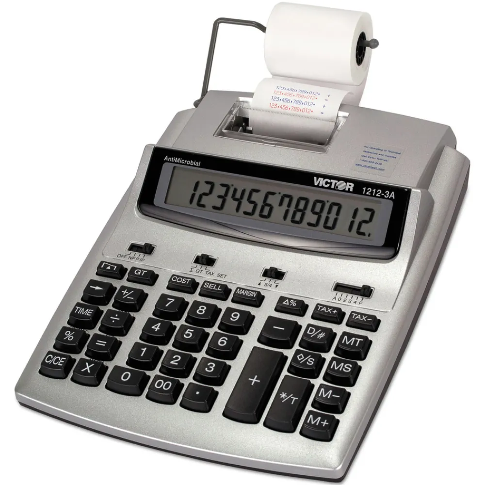 New Black/Red Print 2.7 Lines/Sec Antimicrobial Printing Calculator Office Electronics & Batteries