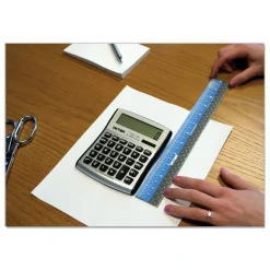 Discount Easy Read 12.5 in. Long Standard/Metric Stainless Steel Ruler - Blue Measuring Tools