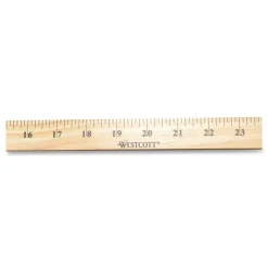 New 39.5 in. Standard/Metric Wooden Meter Stick - Clear Lacquer Finish (12/Box) Measuring Tools