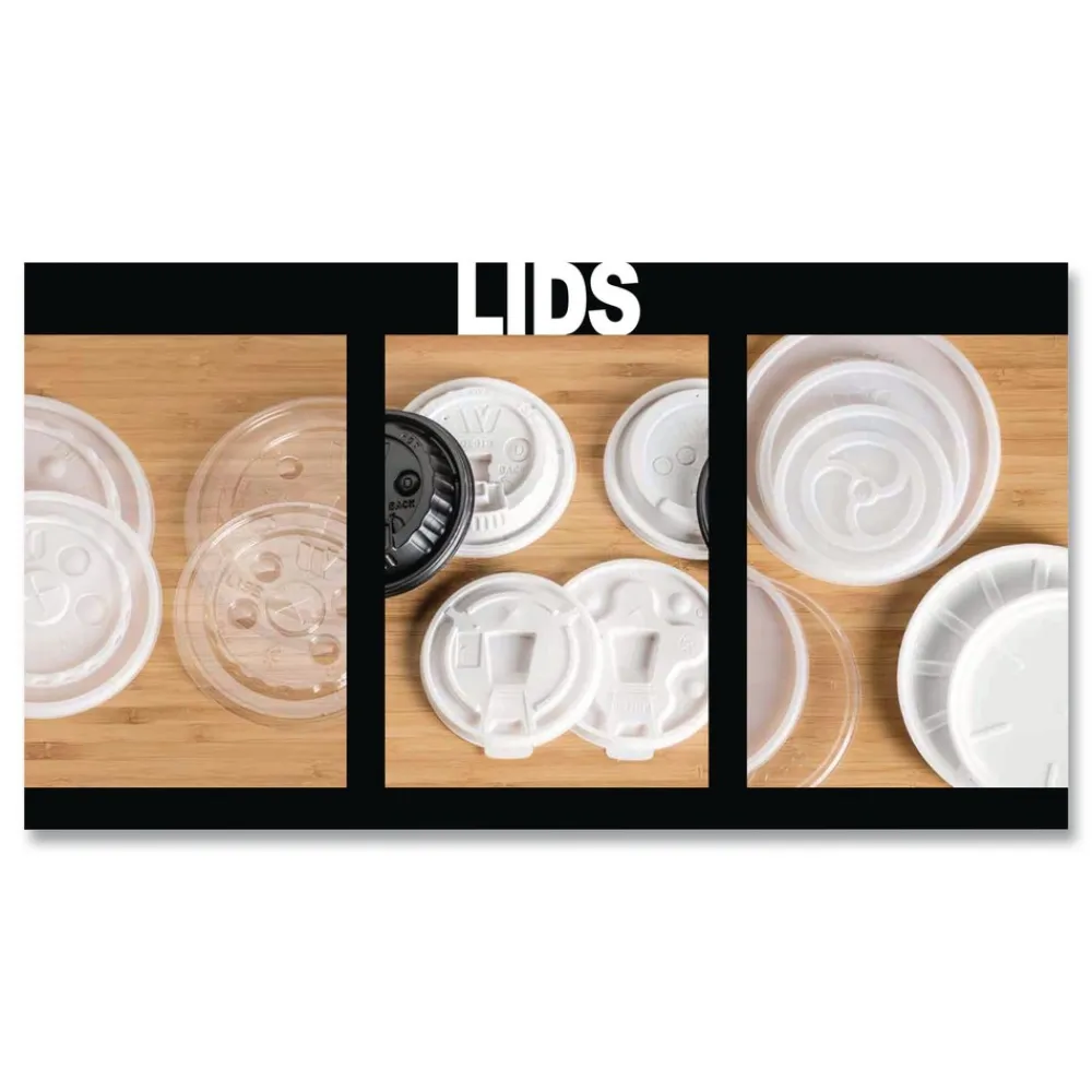 Clearance Dome Plastic Lids for 12 oz to 24 oz Hot Cups and Bowls - White (1000/Carton) Tabletop And Serveware