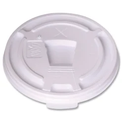 Clearance Drink-Thru Plastic Lids for 10 oz Hot Cups and Bowls - White (1000/Carton) Tabletop And Serveware