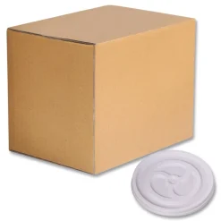 Vented Plastic Lids for 6 oz Hot Cups and Bowls - White (1000/Carton) Tabletop And Serveware