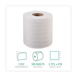 2-Ply Septic Safe Individually Wrapped Rolls Bath Tissue - White (96 Rolls/Carton) Paper & Dispensers