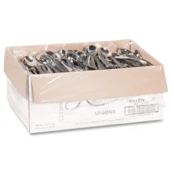 Outlet 6 1/4 in. Reflections Design Heavyweight Plastic Spoons - Silver (600/Carton) Tabletop And Serveware