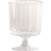 Hot 5 oz. Fluted Classic Crystal Plastic Wine Glasses on Pedestals - Clear (10/Pack, 24 Packs/Carton) Tabletop And Serveware
