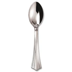 Best REF320SP 6.25 in. Reflections Heavyweight Plastic Utensils Spoon - Silver (320/Carton) Tabletop And Serveware