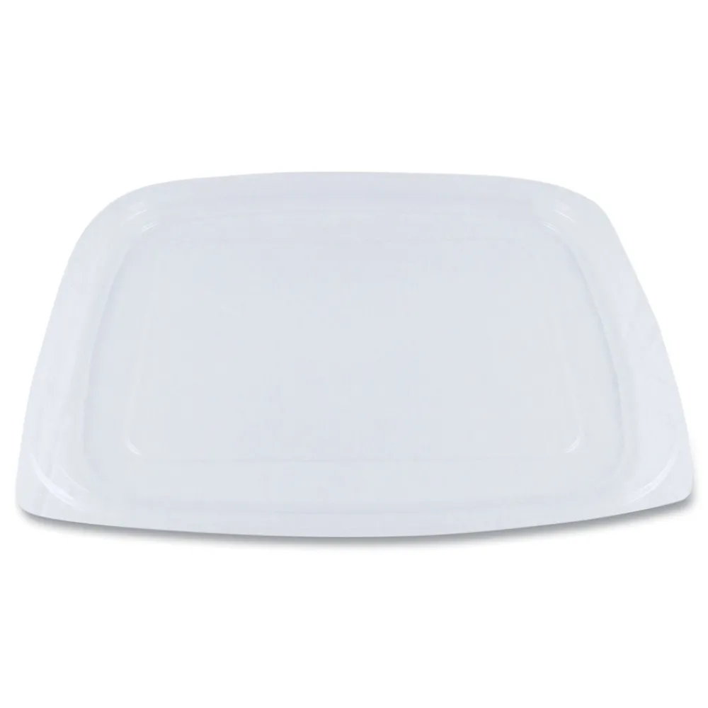Outlet 6.5 in. x 7.5 in. x 0.3 in. PLA Rectangular Plastic Deli Container Lids - Clear (600/Carton) Tabletop And Serveware