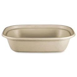 8.7 in. x 6.5 in. x 2.1 in. 32 oz. Paper Fiber Containers - Natural (400/Carton) Tabletop And Serveware