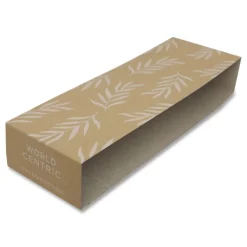 7.5 in. x 10 in. x 3.25 in. Leaf Design Paper Fiber Container Sleeves - Natural (800/Carton) Tabletop And Serveware