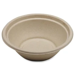 Outlet 7.4 in. x 7.4 in. x 2.3 in. 24 oz. Paper Fiber Bowls - Natural (500/Carton) Tabletop And Serveware