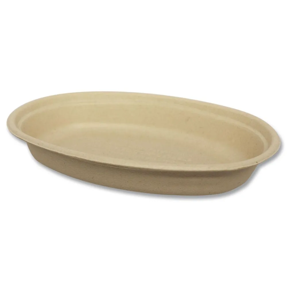 32 oz 9.7 x 5.3 x 1.6 Fiber Paper Burrito Bowls - Natural (300/Carton) Tabletop And Serveware