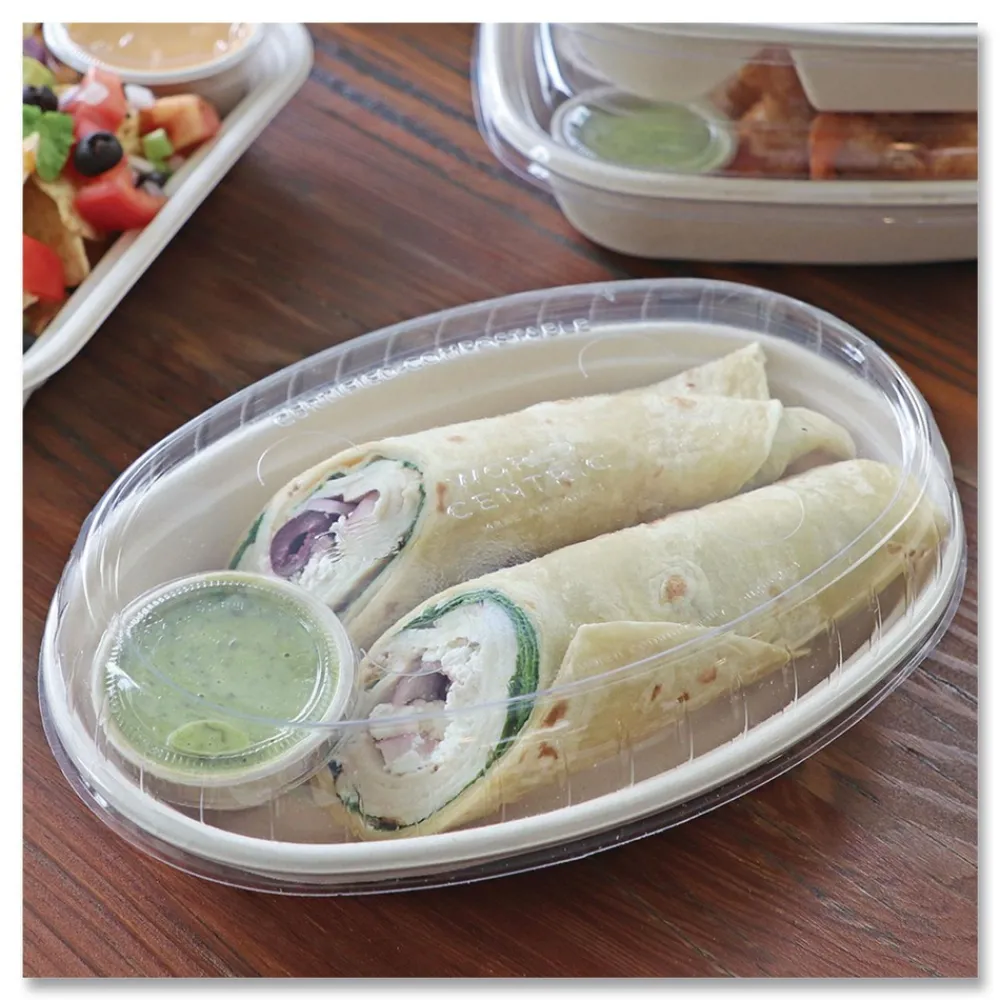 32 oz 9.7 x 5.3 x 1.6 Fiber Paper Burrito Bowls - Natural (300/Carton) Tabletop And Serveware