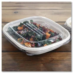 Outlet CTLCS3 8.8 in. x 6.9 in. x 0.8 in. Plastic PLA Lids for Fiber Containers - Clear (400/Carton) Tabletop And Serveware