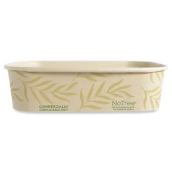 Clearance CT-NT-16 16 oz 4.7 in. x 6.8 in. x 1.6 in. Sugarcane No Tree Rectangular Containers - Natural (300/Carton) Tabletop And Serveware