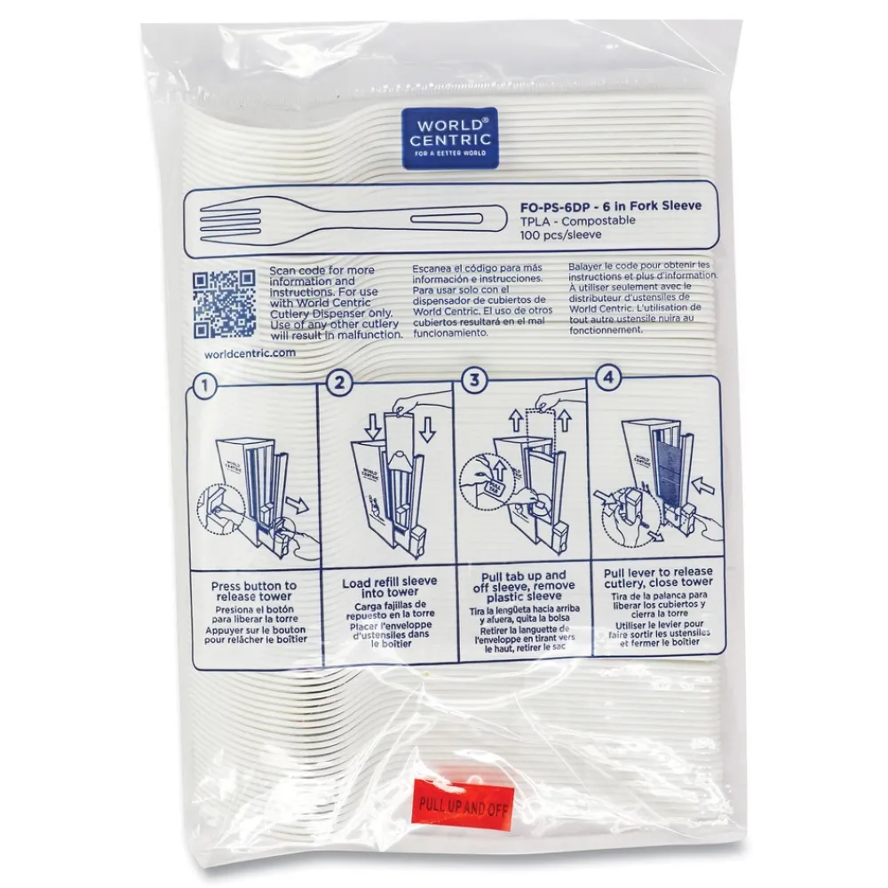 Discount FO-PS-6DP Cutlery Dispenser Plastic Fork Refills - White (10/Carton) Tabletop And Serveware