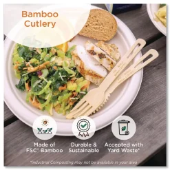 Best KN-BB-67 6.7 in. Bamboo Cutlery Knife - Natural (2000/Carton) Tabletop And Serveware