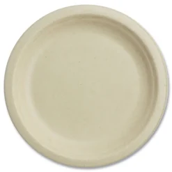 Outlet PL-SC-U7-LFS 7 in. Diameter Paper Fiber Plates - Natural (1000/Carton) Tabletop And Serveware