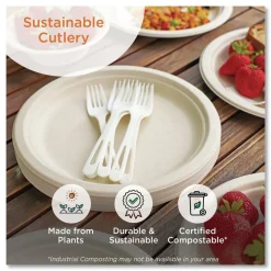 Clearance RK-PS-I TPLA Compostable Plastic Cutlery Spork - White (750/Carton) Tabletop And Serveware
